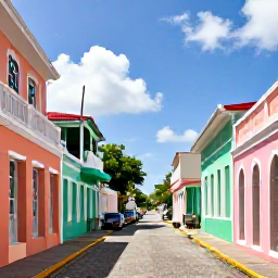 Caribbean Holidays, Barbados Instagram Spots, Colourful Instagram photograph of Bridgetown's historic streets in Barbados, showing pastel buildings, colonial architecture and a sunny Caribbean atmosphere