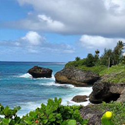 Caribbean Holidays, Barbados Instagram Spots, Dramatic Atlantic coastline, rugged rocks and green coastal vegetation at Bathsheba, Barbados, under a partly cloudy August sky