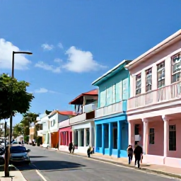 Caribbean Holidays, Barbados Instagram Spots, Historic pastel buildings, colourful shopfronts and lively pedestrians along Broad Street in Bridgetown, Barbados