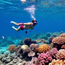 Caribbean Holidays, Barbados January Adventures, Travellers snorkelling over a colourful coral reef in clear Caribbean water near Barbados, tropical fish visible below