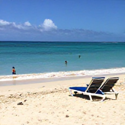 Caribbean Holidays, Barbados January Holidays, Relaxed beach scene at Carlisle Bay, Barbados, with white sand, clear blue sea, sun loungers and a snorkeller in the distance