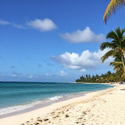 Caribbean Holidays, Barbados January Holidays, Sunny Caribbean beach in Barbados in January, with calm turquoise water, white sand, palm trees and a relaxed holiday atmosphere
