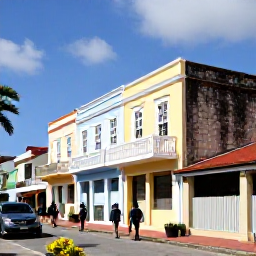 Caribbean Holidays, Barbados January Holidays, Visitors walking through historic Bridgetown in Barbados, viewing colourful buildings, old stone architecture and lively street scenes