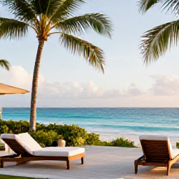 Caribbean Holidays, Barbados Luxury Holidays, Luxury beachfront resort in Barbados in August, with elegant suites, palm trees and a calm turquoise sea