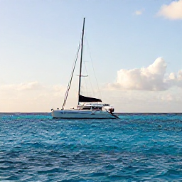 Caribbean Holidays, Barbados Luxury October, Luxury catamaran sailing along the Barbados coastline at golden hour, clear water, snorkellers and gentle waves