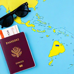 Caribbean Holidays, Barbados Multi-Centre, A bright Caribbean map beside a passport, sunglasses and travel tickets, with Barbados highlighted