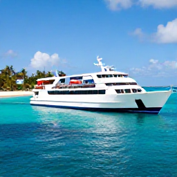 Caribbean Holidays, Barbados Multi-Country, A stylish Caribbean ferry or small aircraft connection between Barbados and another tropical island, with luggage and travellers ready for a multi-country holiday