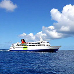Caribbean Holidays, Barbados Multi-Country, Colourful Caribbean ferry or small aircraft travelling between tropical islands under a bright blue sky