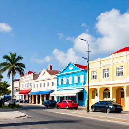 Caribbean Holidays, Barbados Multi-Country Holidays, Visitors exploring Bridgetown, Barbados, with colourful colonial buildings, a historic square and a relaxed Caribbean street scene