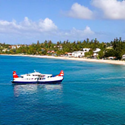 Caribbean Holidays, Barbados Multi-Country, Small inter-island aircraft and ferry connections linking Caribbean islands, bright blue sea and tropical coastline