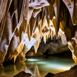 Caribbean Holidays, Barbados Nature Holidays, Visitors exploring Harrison's Cave in Barbados, with dramatic limestone formations and softly lit underground pools