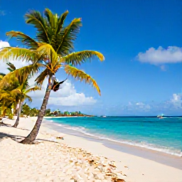 Caribbean Holidays, Barbados November, Bright Caribbean beach in Barbados in November, turquoise sea, golden sand, palm trees and a relaxed holiday atmosphere