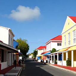 Caribbean Holidays, Barbados November, Colourful Bridgetown street in Barbados with colonial buildings, local shops, pedestrians and tropical sunshine