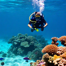 Caribbean Holidays, Barbados Scuba Diving, Colourful coral reef and tropical fish beneath clear turquoise water off Barbados in bright March sunshine