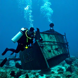 Caribbean Holidays, Barbados Scuba Diving, Divers investigating a historic shipwreck on the seabed off the west coast of Barbados