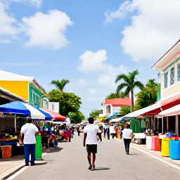 Caribbean Holidays, Barbados Solo Holidays, A solo traveller exploring Bridgetown, Barbados, with colourful buildings, historic streets and a lively Caribbean market atmosphere