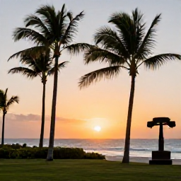 Caribbean Holidays, Barbados Solo Holidays, Comfortable Barbados hotel near a palm-lined beach at sunset, welcoming setting for a solo holiday