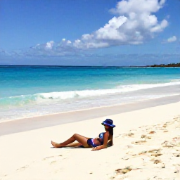 Caribbean Holidays, Barbados Solo Holidays, Solo traveller relaxing on a quiet white-sand beach in Barbados in warm February sunshine