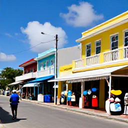 Caribbean Holidays, Barbados Solo Holidays, Solo visitor exploring Bridgetown Barbados, colourful buildings, local shops and a lively Caribbean street scene