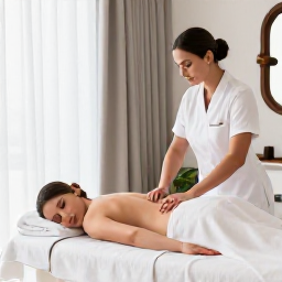Caribbean Holidays, Barbados Spa Breaks, An elegant Barbados resort spa treatment room with soft natural light, towels, oils and a therapist preparing a relaxing massage