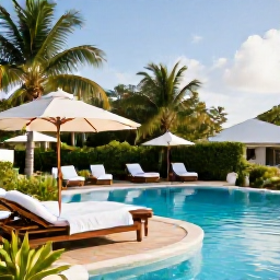Caribbean Holidays, Barbados Spa Breaks, Relaxing spa treatment beside a luxury resort pool in Barbados, with tropical greenery and soft Caribbean sunlight