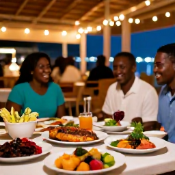 Caribbean Holidays, Barbados Tours March, Barbados evening food scene in March with outdoor dining, grilled fish, local dishes and warm island lights