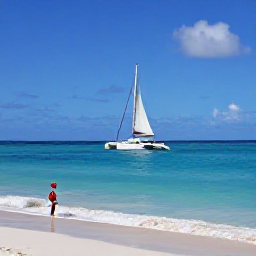 Caribbean Holidays, Barbados Tours March, Sunny Barbados coastline in March with a catamaran sailing near Carlisle Bay, turquoise water and relaxed holiday atmosphere