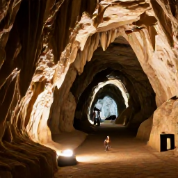 Caribbean Holidays, Barbados Tours, Visitors exploring Harrison's Cave in Barbados with dramatic limestone formations and softly lit underground passages