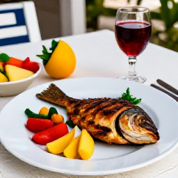 Caribbean Holidays, Barbados Wellness, Fresh healthy Caribbean meal in Barbados with grilled fish, colourful vegetables, tropical fruit and a relaxed outdoor dining setting