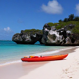Caribbean Holidays, Bermuda Adventure, A calm turquoise bay in Bermuda in November, with a kayak near pink sand and limestone cliffs