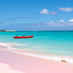 Caribbean Holidays, Bermuda Adventure, A sunny February coastal scene in Bermuda with turquoise water, pink-sand beach and a small kayak near the shore