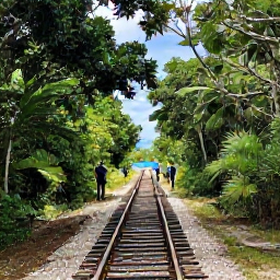 Caribbean Holidays, Bermuda Adventure Holidays, Hikers walking along Bermuda&rsquo;s Railway Trail through green woodland, with glimpses of blue sea between the trees