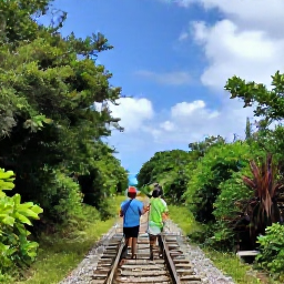 Caribbean Holidays, Bermuda Adventure Holidays, Hikers walking along Bermuda's Railway Trail through lush greenery with glimpses of the ocean in August