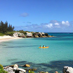 Caribbean Holidays, Bermuda Adventure Holidays, Kayakers exploring the clear turquoise waters and rocky coastline of Bermuda in bright December sunshine