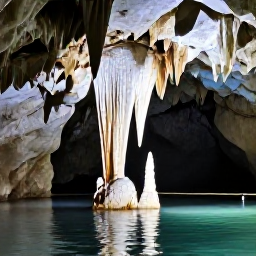 Caribbean Holidays, Bermuda Adventure Holidays, Visitors exploring Crystal Cave in Bermuda with dramatic stalactites, clear underground water and soft atmospheric lighting