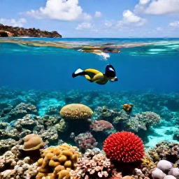 Caribbean Holidays, Bermuda Adventure Holidays, Visitors snorkelling above a colourful coral reef in crystal-clear Bermudian water with rocky coastline visible in the distance