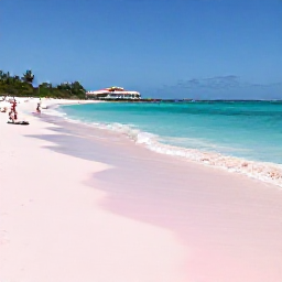 Caribbean Holidays, Bermuda Beach Holidays, A wide pink-sand beach in Bermuda with calm turquoise water, clear sunshine and a few relaxed visitors