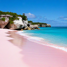 Caribbean Holidays, Bermuda Beach Holidays, Horseshoe Bay in Bermuda during July, distinctive pink sand, turquoise sea, rocky cliffs and clear blue sky