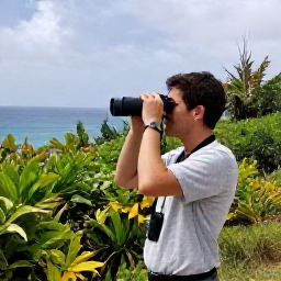 Caribbean Holidays, Bermuda Birdwatching, A relaxed April birdwatching day in Bermuda with binoculars, walking trails, tropical vegetation and a calm blue sea