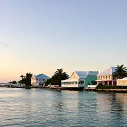 Caribbean Holidays, Bermuda Birdwatching, Sunset over Bermuda&rsquo;s harbour with pastel buildings, calm water and a relaxed holiday atmosphere