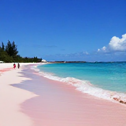 Caribbean Holidays, Bermuda Business Class, A sunny Bermuda beach with pink sand, turquoise water and a few visitors enjoying the shoreline in September