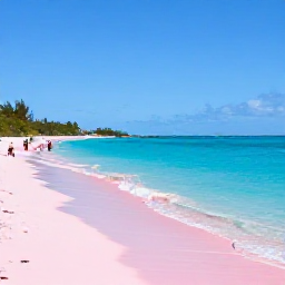 Caribbean Holidays, Bermuda Business Class, Horseshoe Bay in Bermuda during October, with pink sand, turquoise water, gentle sunshine and a few visitors enjoying the beach
