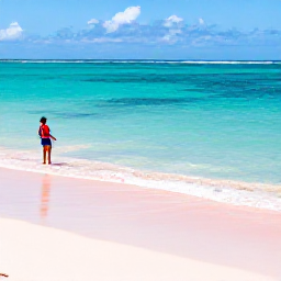Caribbean Holidays, Bermuda Business Class, Pink-sand beach and clear turquoise water in Bermuda on a sunny May day