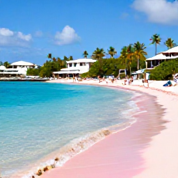 Caribbean Holidays, Bermuda City Breaks, A scenic Bermuda harbour and pink-sand beach near Hamilton, with clear turquoise water, palm trees and visitors relaxing in the sunshine