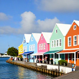 Caribbean Holidays, Bermuda City Breaks, Colourful Front Street in Hamilton, Bermuda, with pastel buildings, harbour views and pedestrians enjoying a sunny afternoon