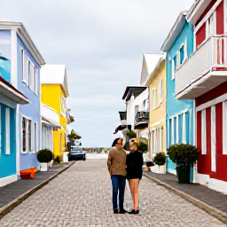 Caribbean Holidays, Bermuda Couples Holidays, A couple exploring the colourful streets and historic waterfront of Hamilton, Bermuda, in January