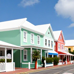 Caribbean Holidays, Bermuda Couples Holidays, Couple exploring colourful pastel buildings and historic streets in Hamilton, Bermuda, sunny August day