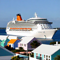 Caribbean Holidays, Bermuda Cruises January, A modern cruise ship approaching Bermuda's pastel-coloured waterfront in clear January sunshine