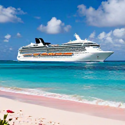 Caribbean Holidays, Bermuda Cruises March, A modern cruise ship sailing past Bermuda's pink-sand coastline beneath a bright March sky