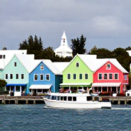 Caribbean Holidays, Bermuda Cruises March, Historic Hamilton waterfront in Bermuda with pastel buildings, colourful boats and visitors exploring the streets